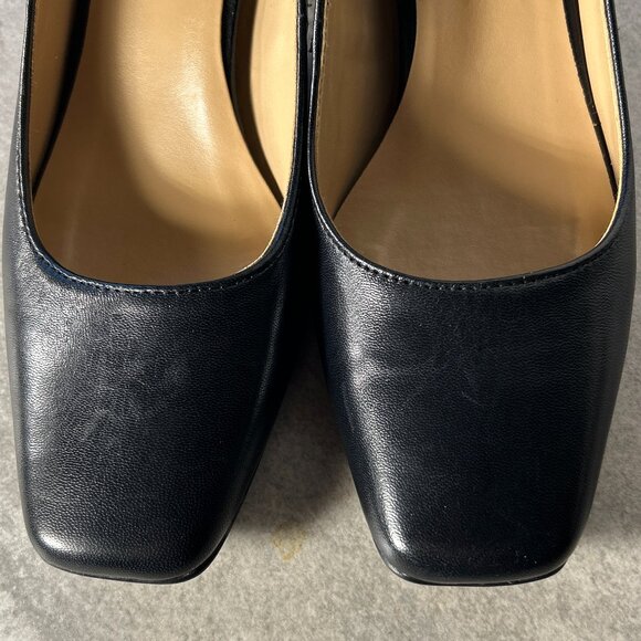 Naturalizer SZ 7.5 Karina Black Leather Block Heel Pump Career Old $ Timeless - Picture 8 of 11